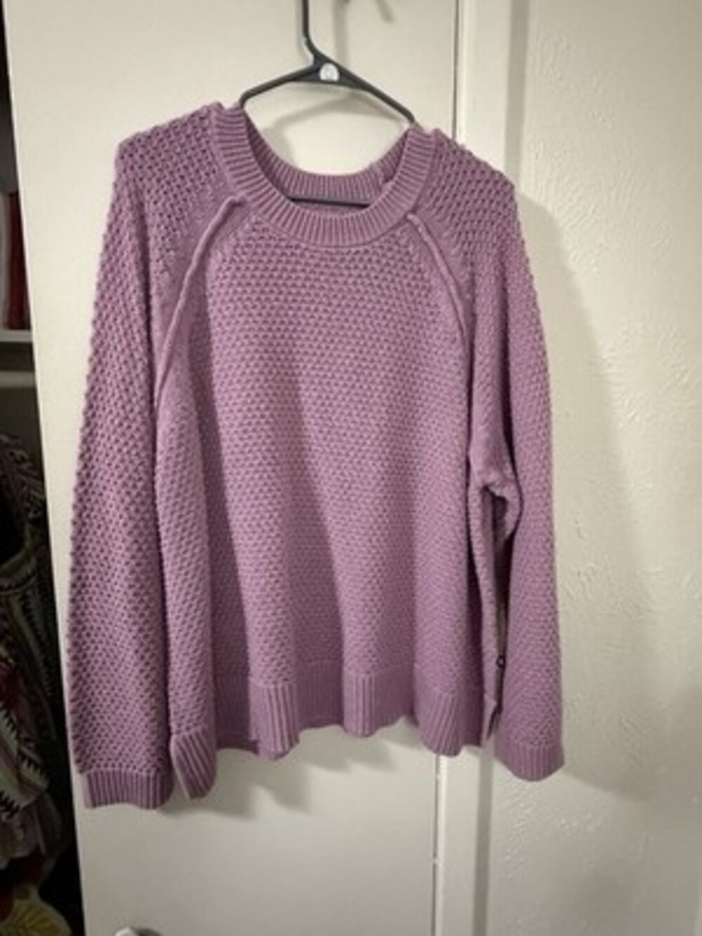 GAP Chunky-Knit Crew Neck Pullover Sweater Pinky Purple